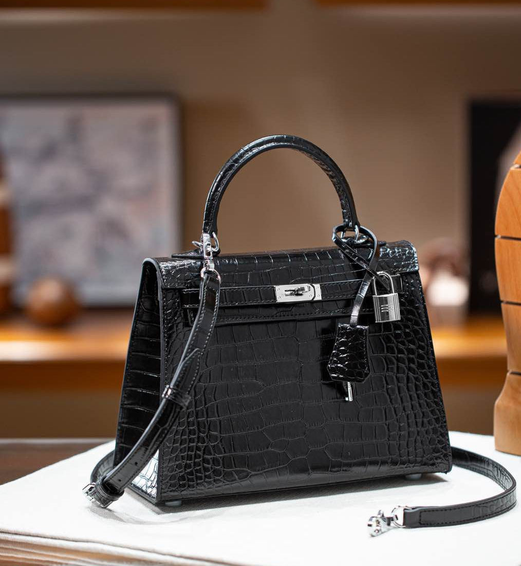 sac a main cuir croco