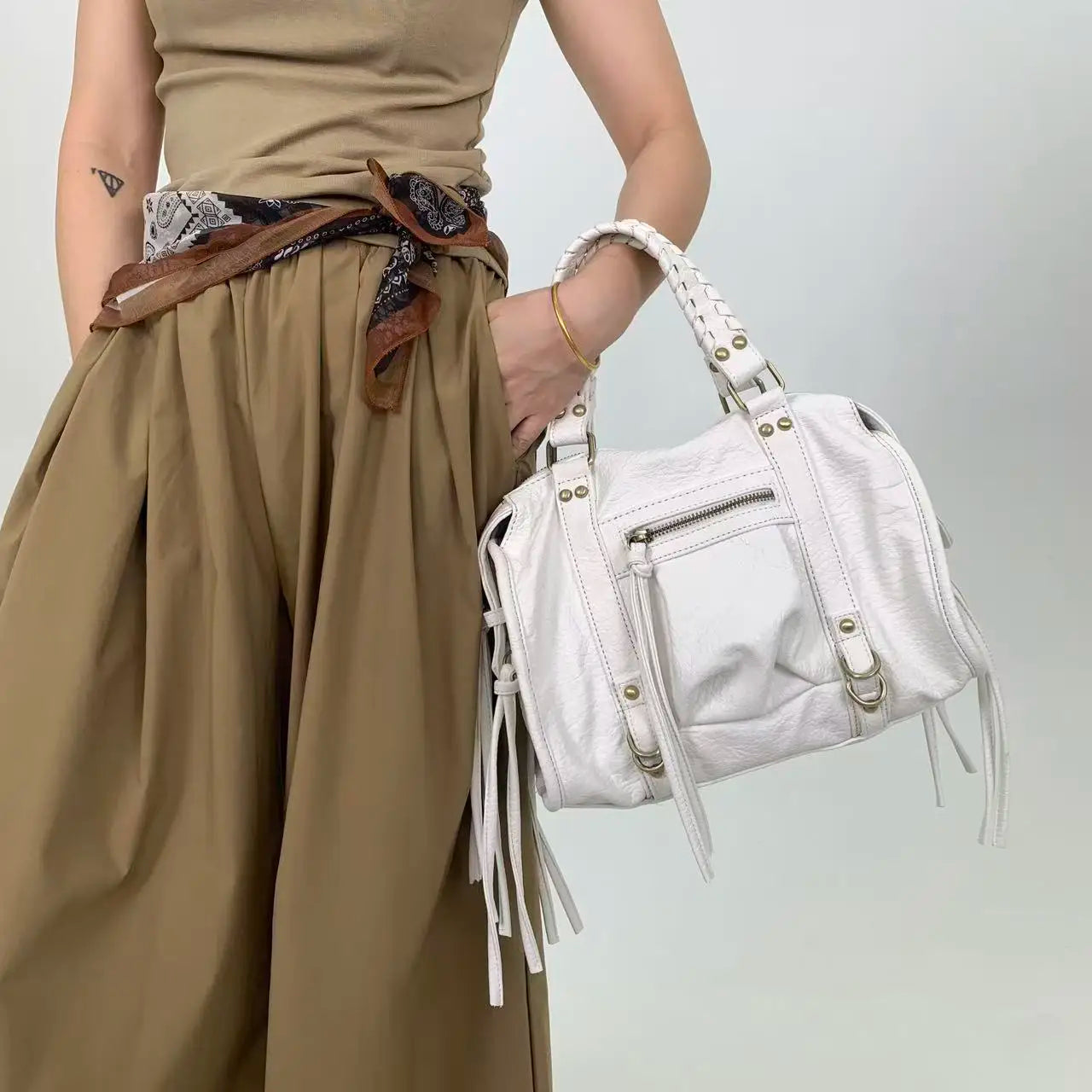 sac a main en cuir vintage