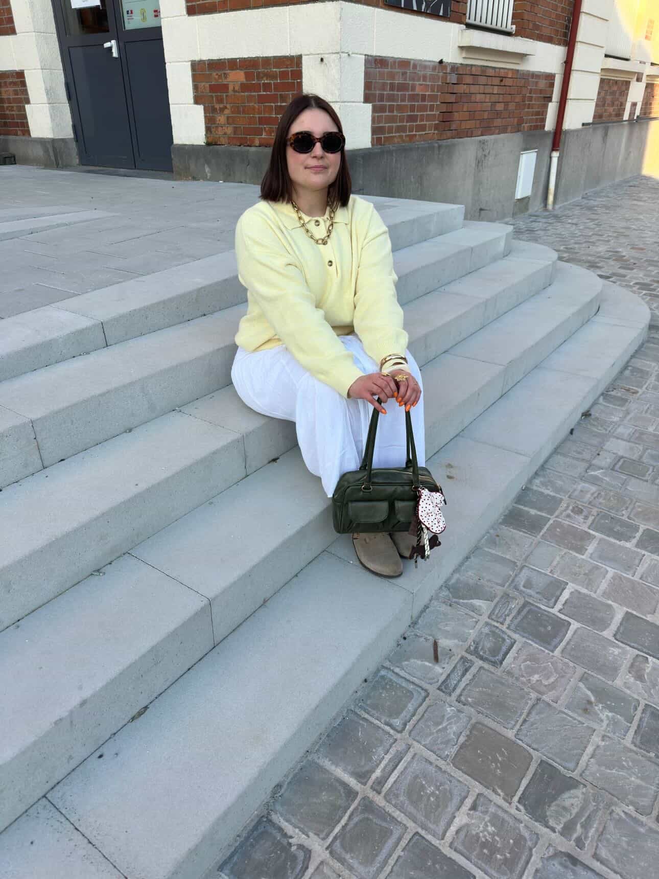 sac a main poches vert