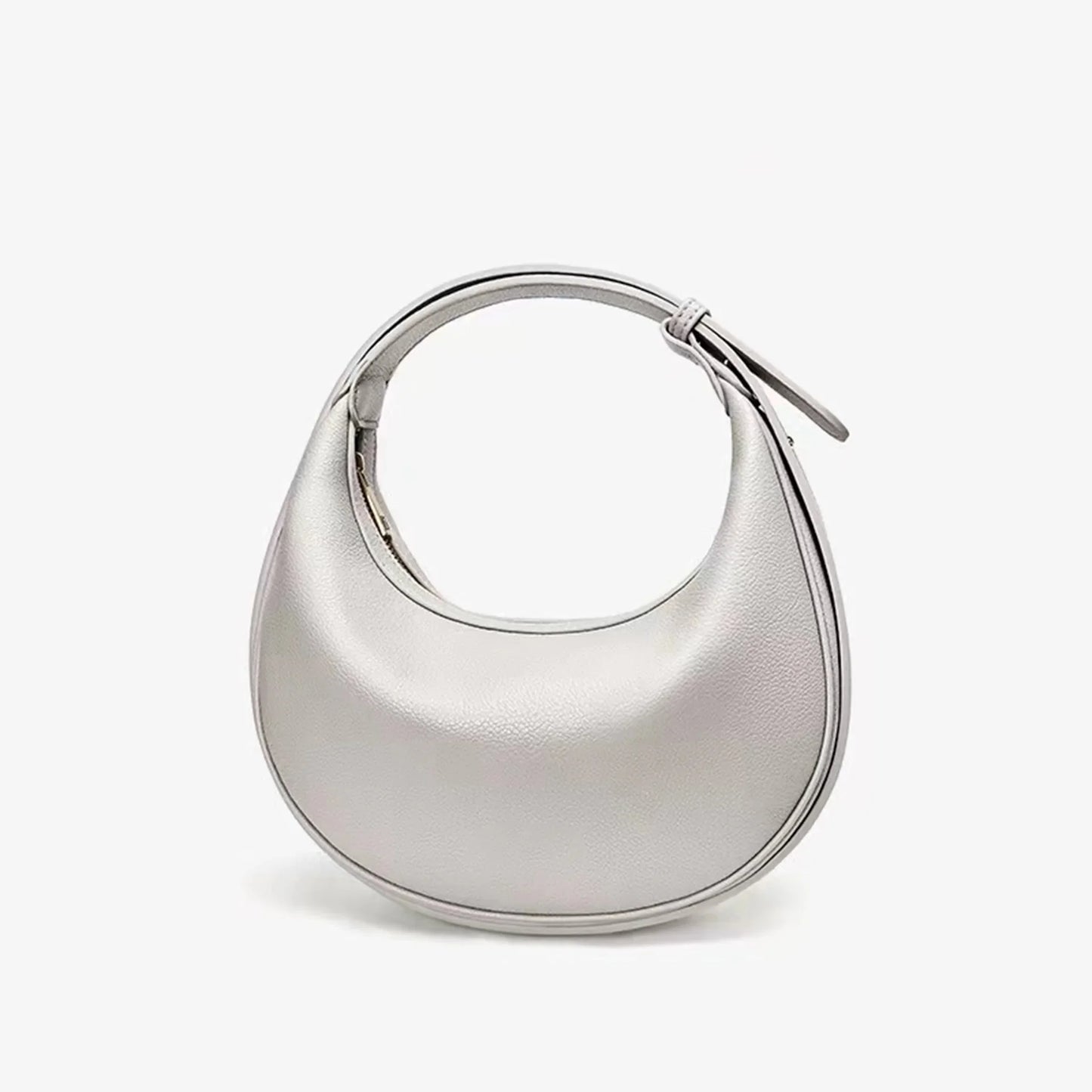 sac a main rond en cuir graine