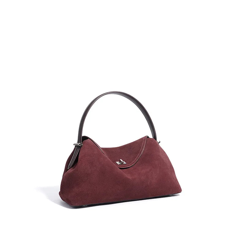 sac a main tendance en daim bordeau