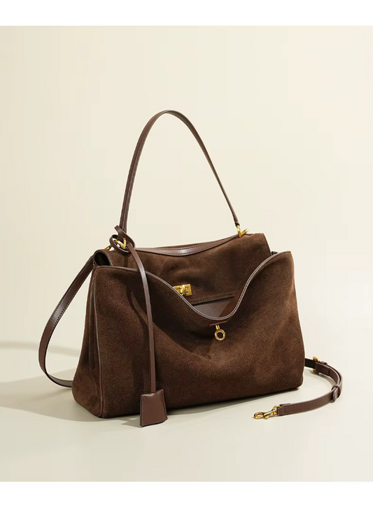 sac cabas en daim marron