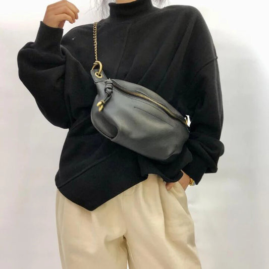 sac banane cuir femme