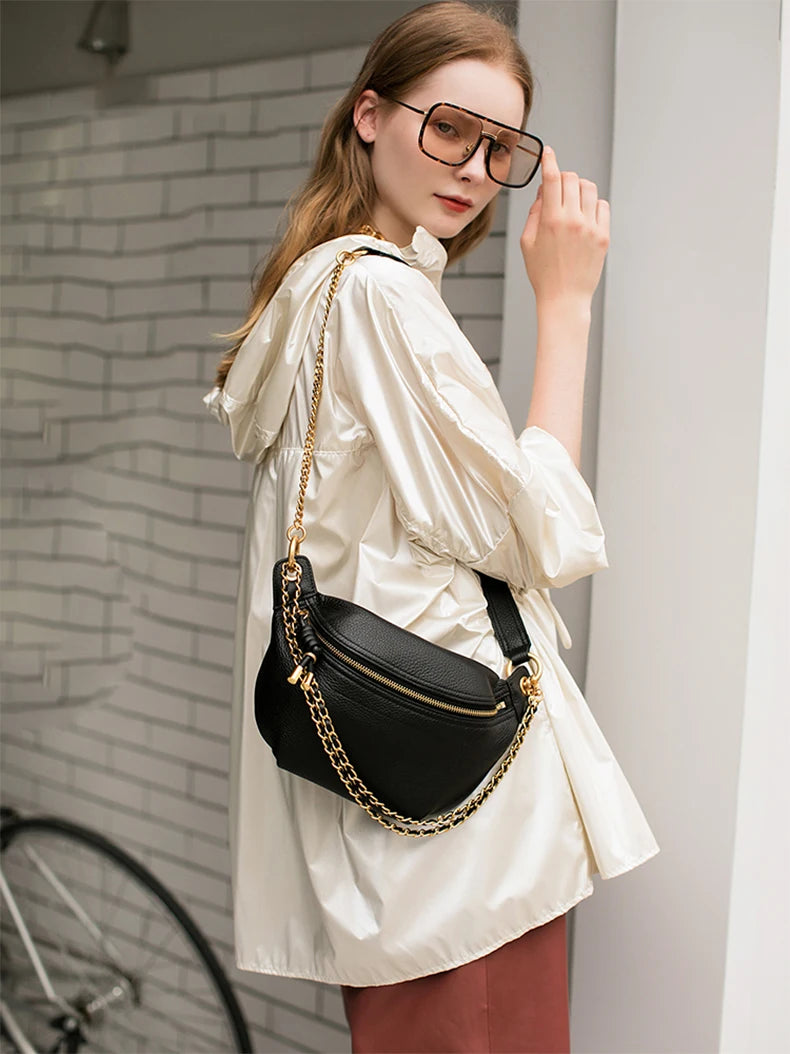 sac banane cuir