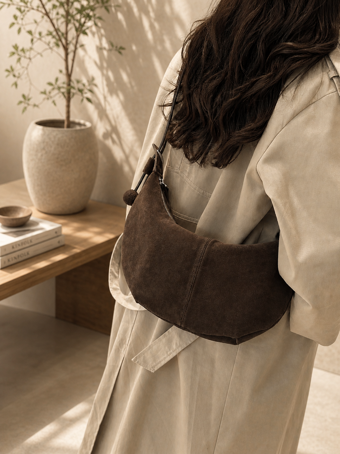 sac banane femme daim