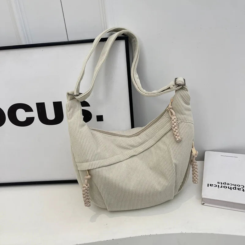 sac banane en velours ecru