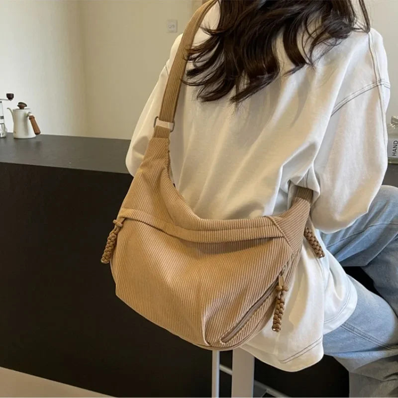 sac banane femme en velours cotele