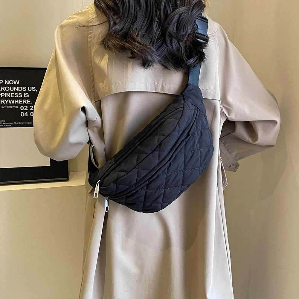 sac banane femme pour voyager tissu noir