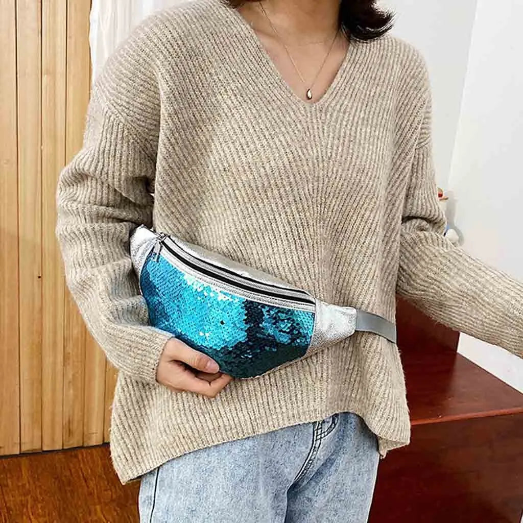 sac banane femme sequins