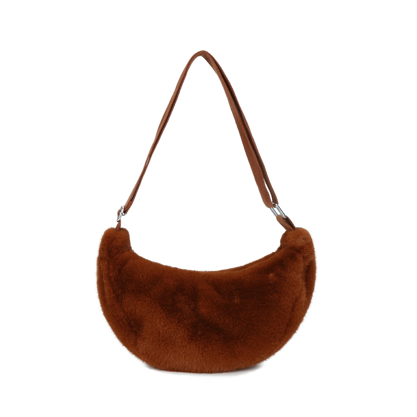 sac banane fourrure marron