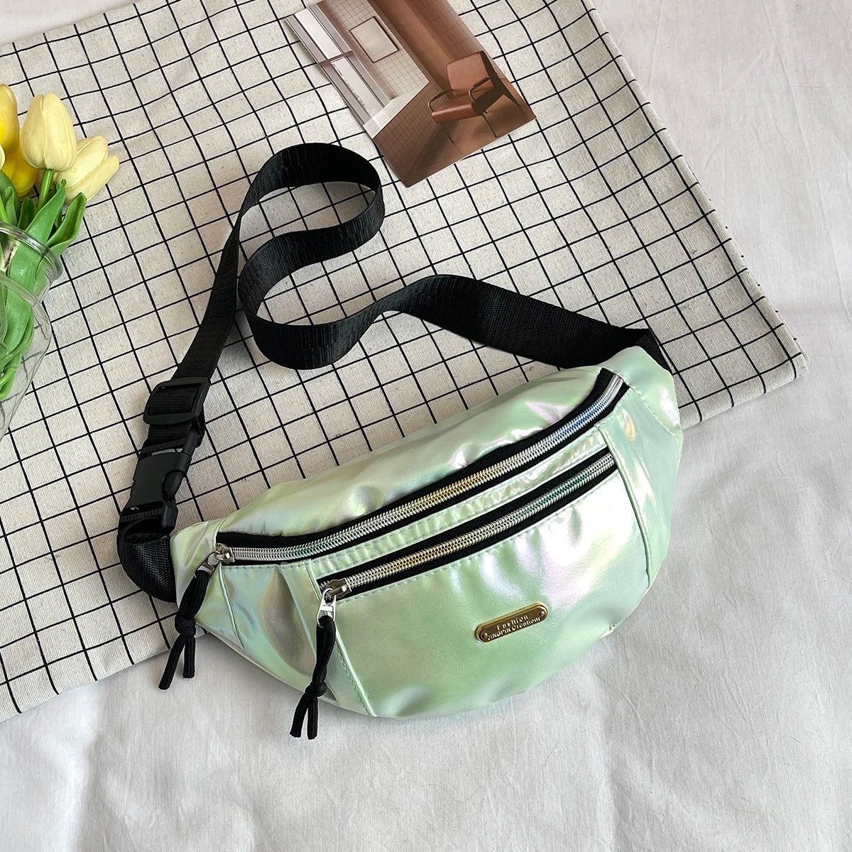 sac banane irise femme vert