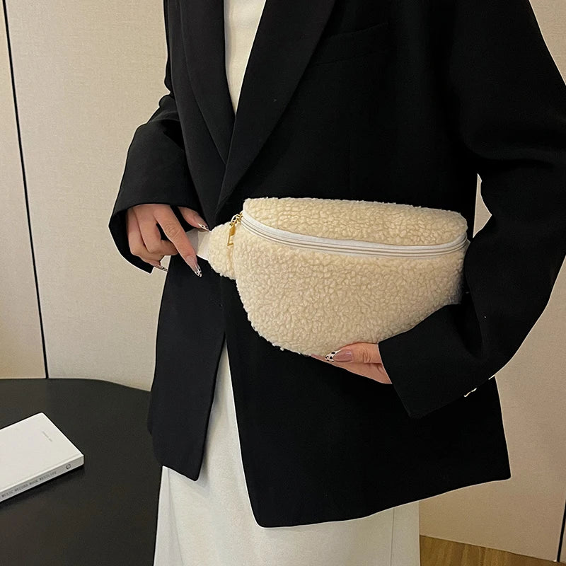 sac banane moumoute femme ecru