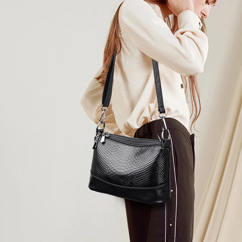 sac bandouliere crocodile noir