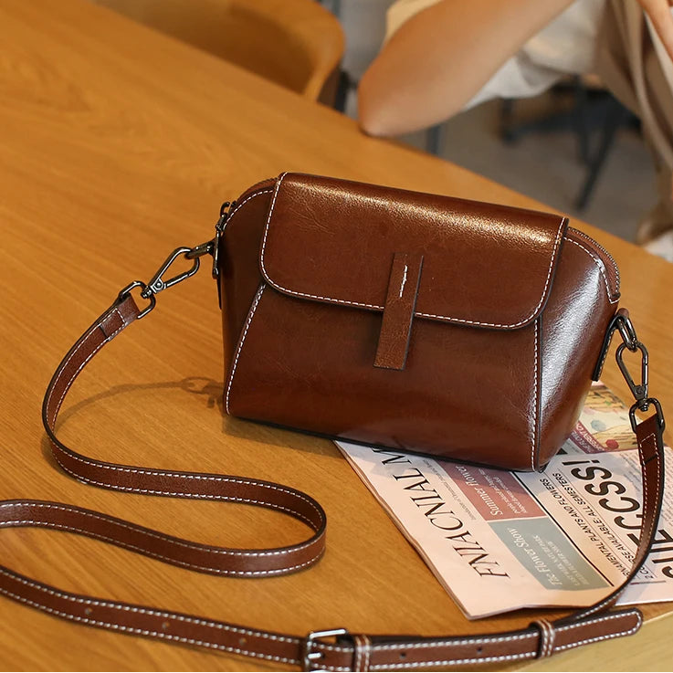 sac bandouliere cuir marron fonce