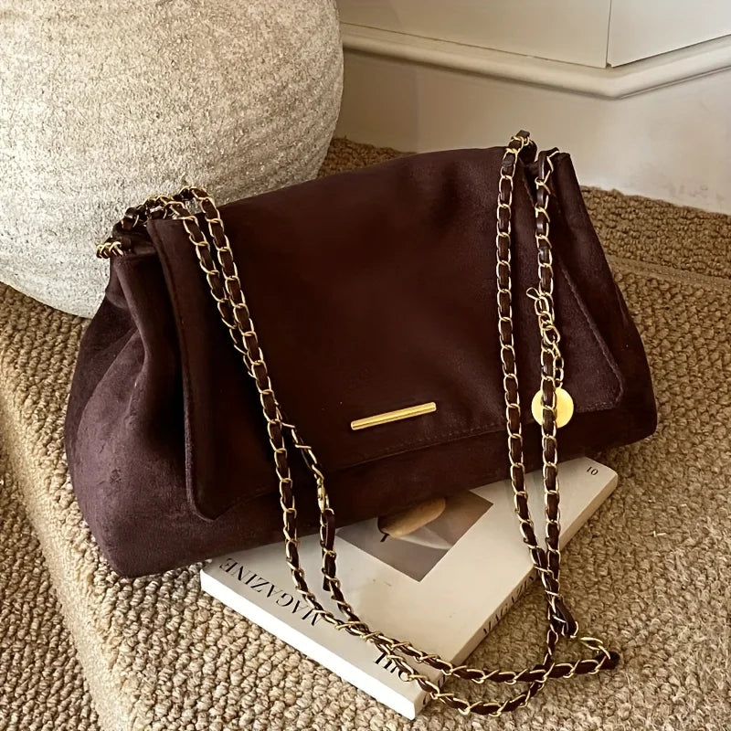 sac bandouliere daim marron