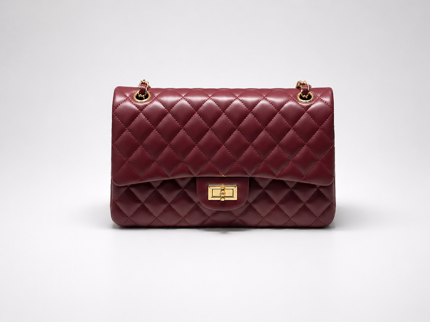sac bandouliere en cuir matelasse bordeau