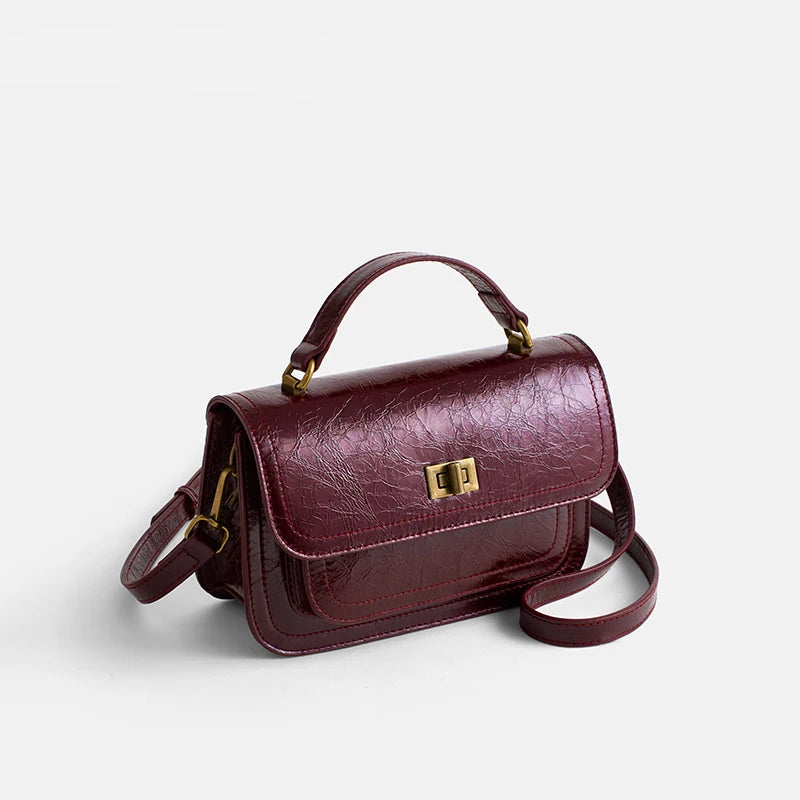 sac bandouliere femme moderne cuir bordeaux