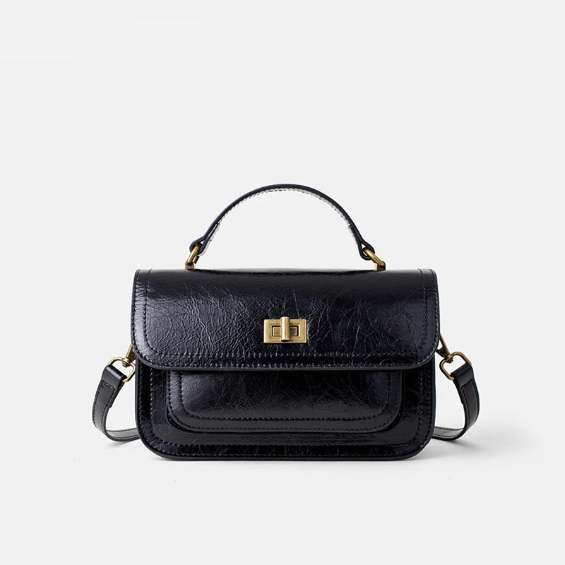 sac bandouliere noir en cuir vieilli