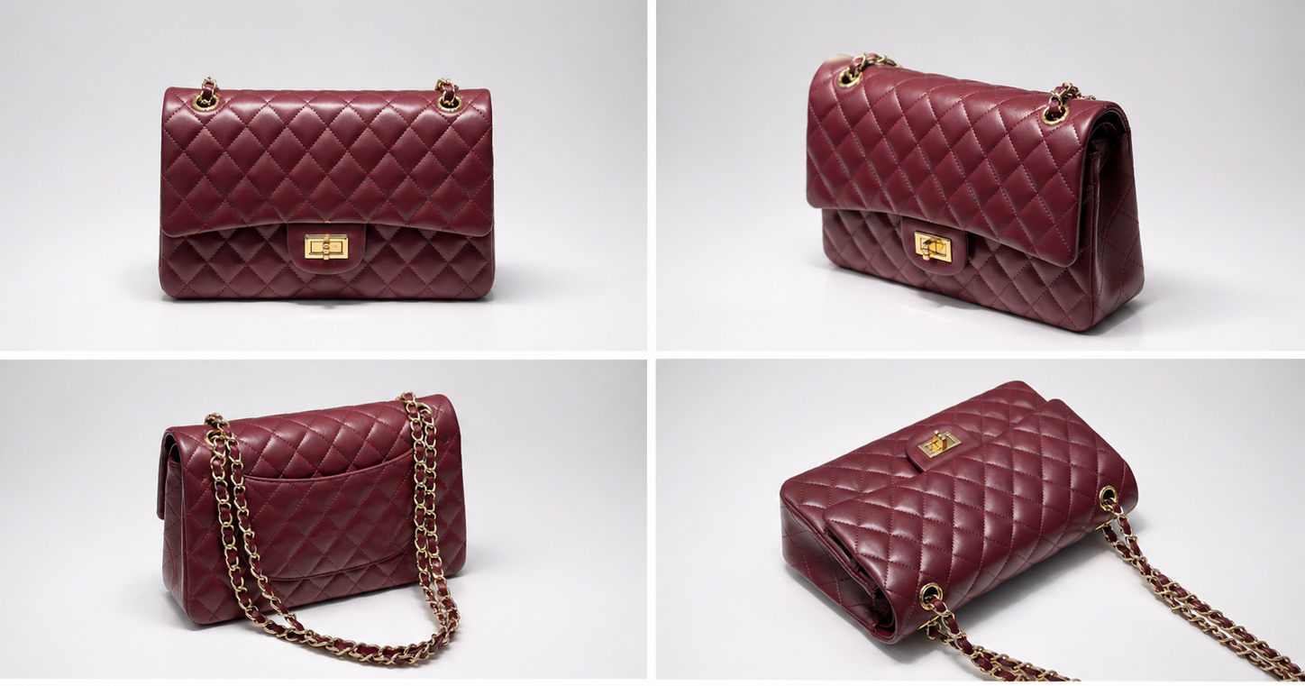 Sac Bandoulière Femme Moderne Cuir bordeau
