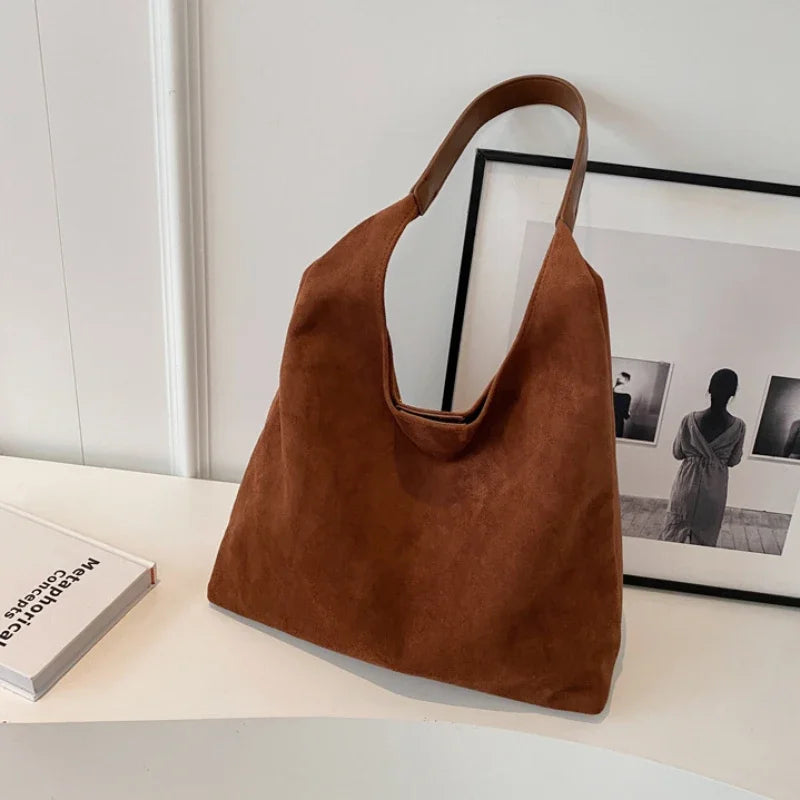 sac besace en daim caramel