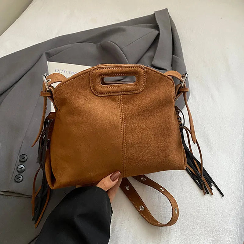 sac besace en suede camel