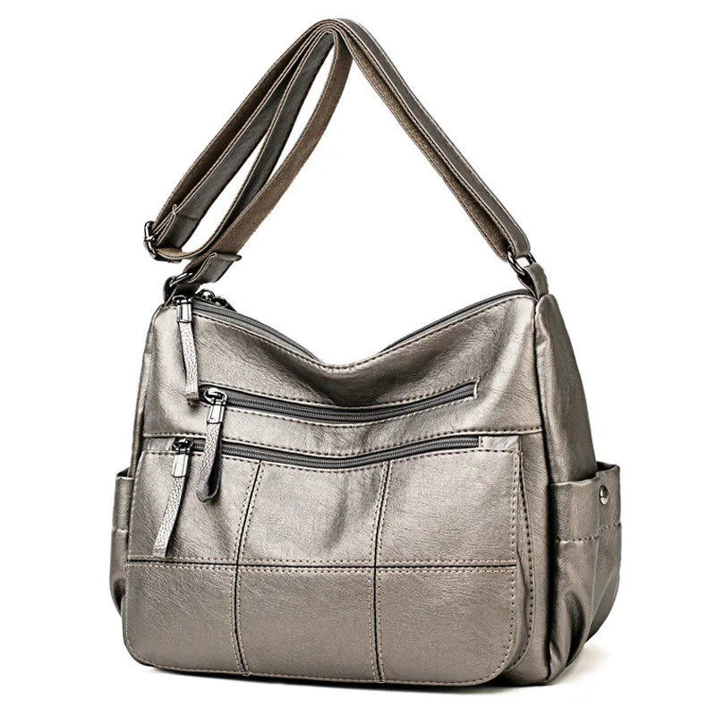 sac besace femme argente