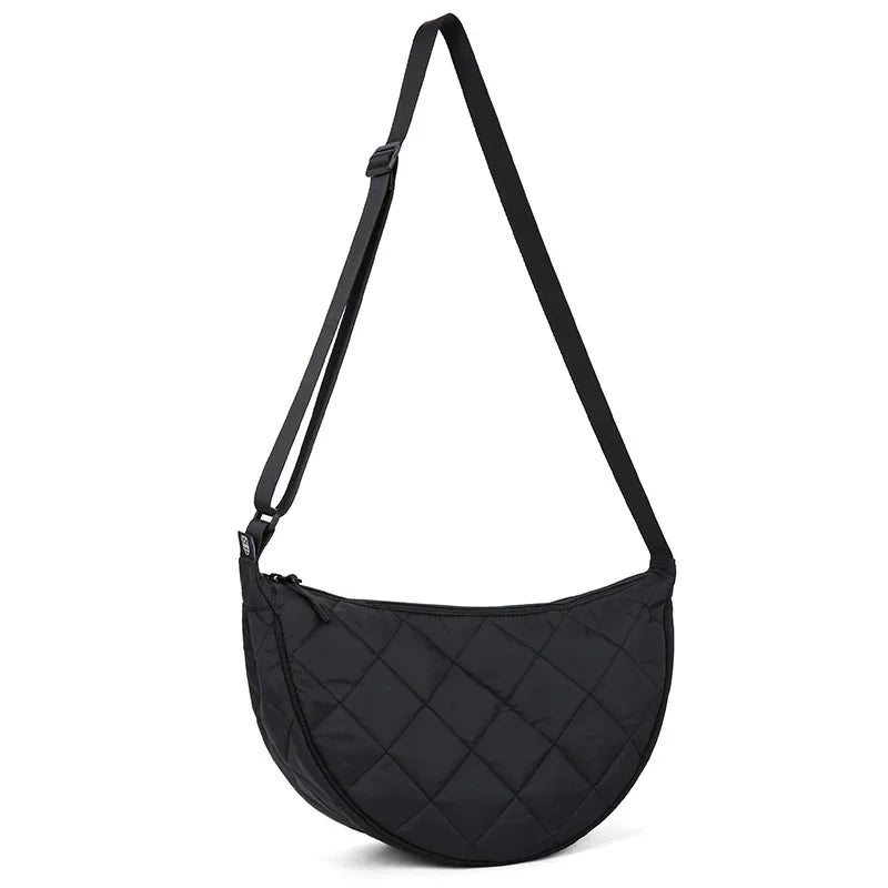 sac besace femme en tissu grand format noir