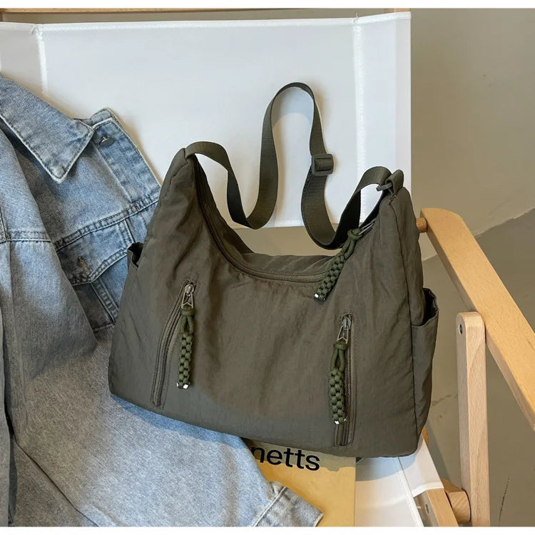 sac besace kaki en nylon