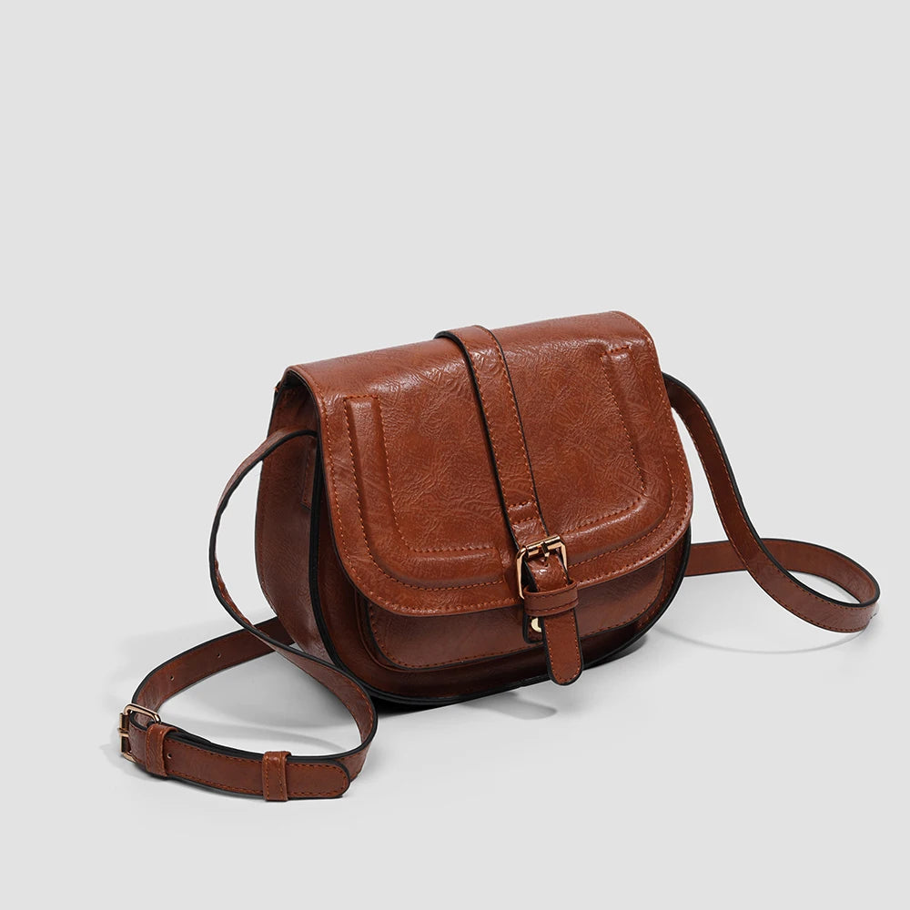 sac besace marron avec rabat femme