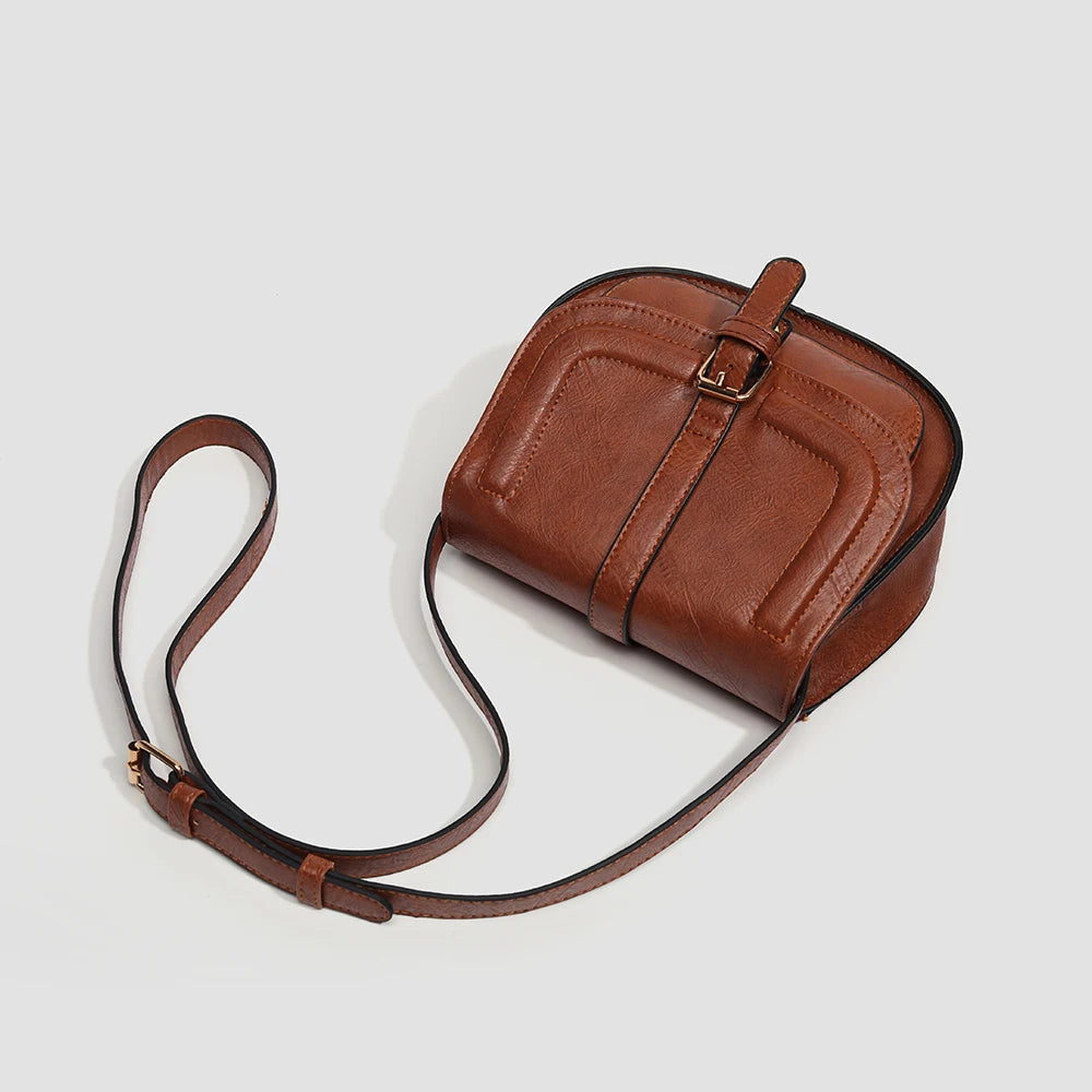 sac besace marron en cuir
