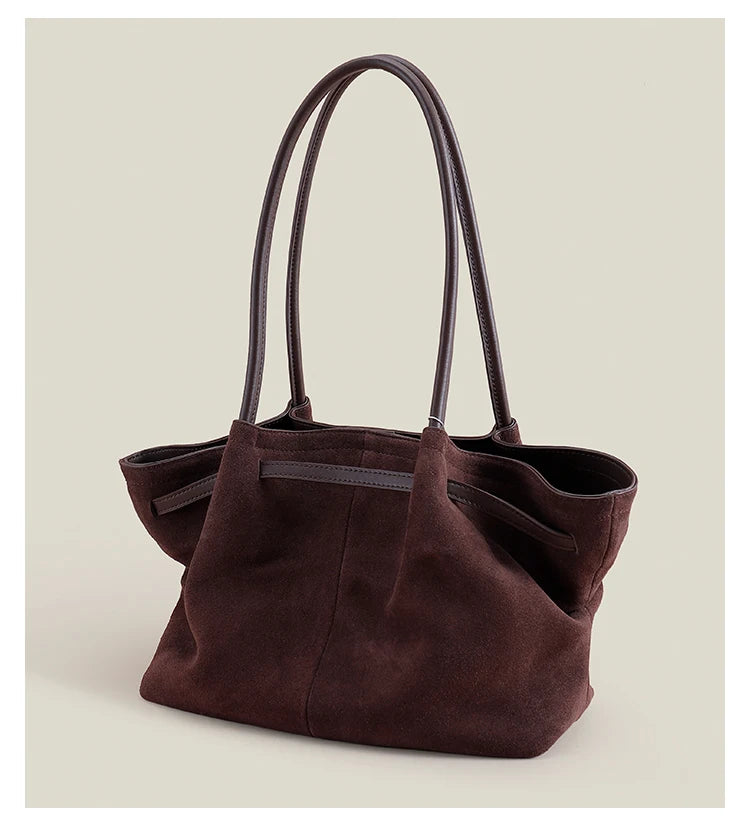 sac cabas en suede marron