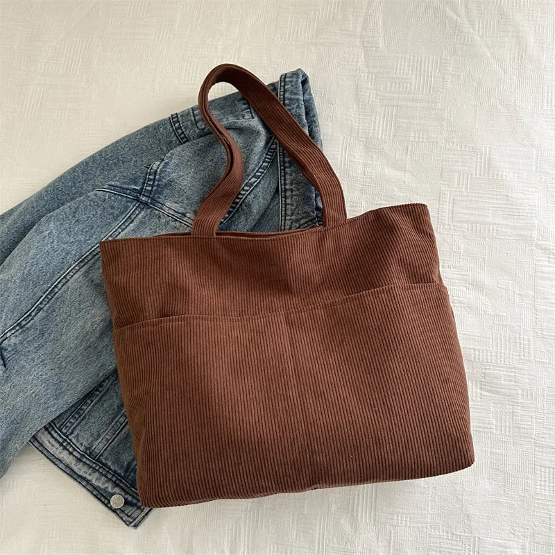 sac cabas en velours marron 