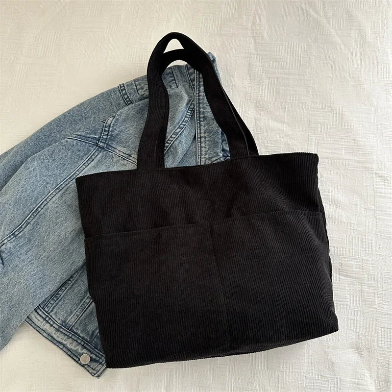 sac cabas en velours noir 