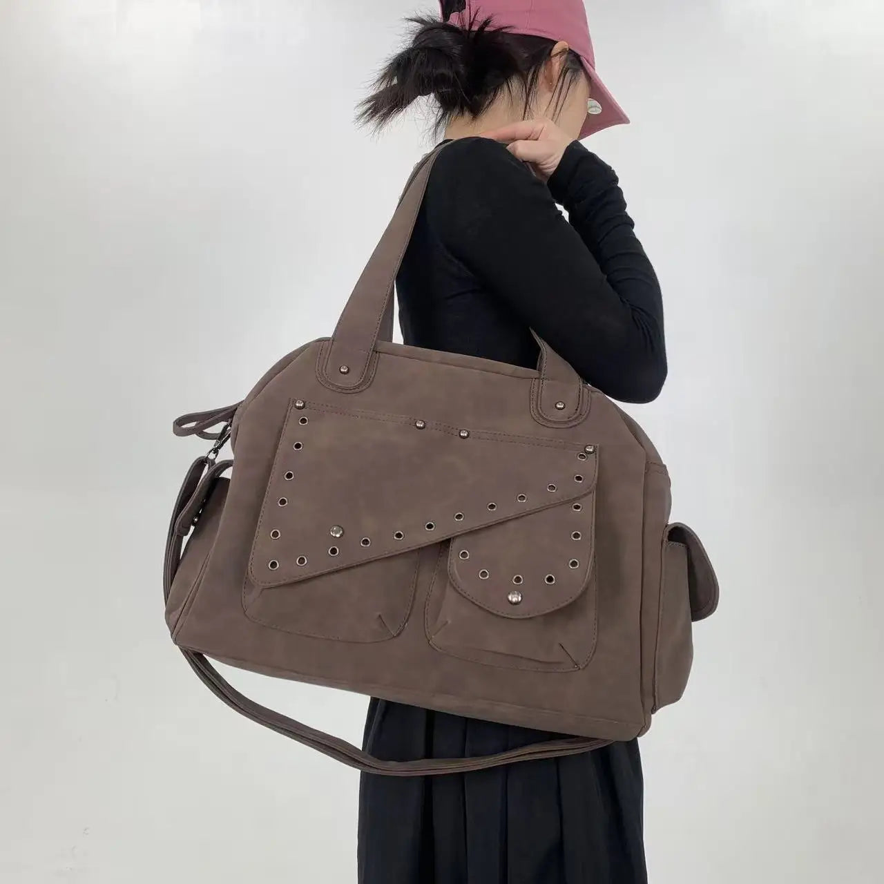 sac cabas fourre tout marron