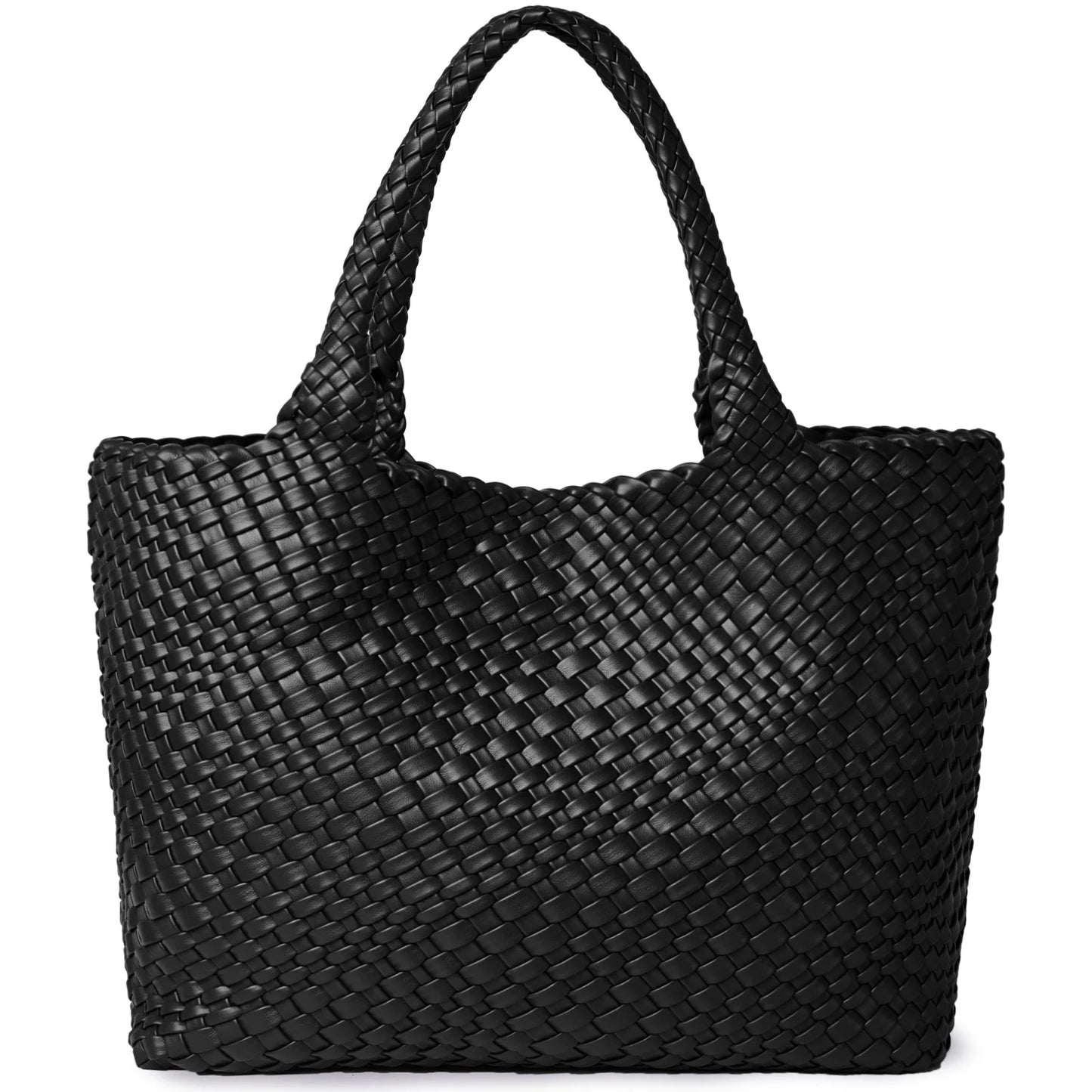 sac cabas noir tresse