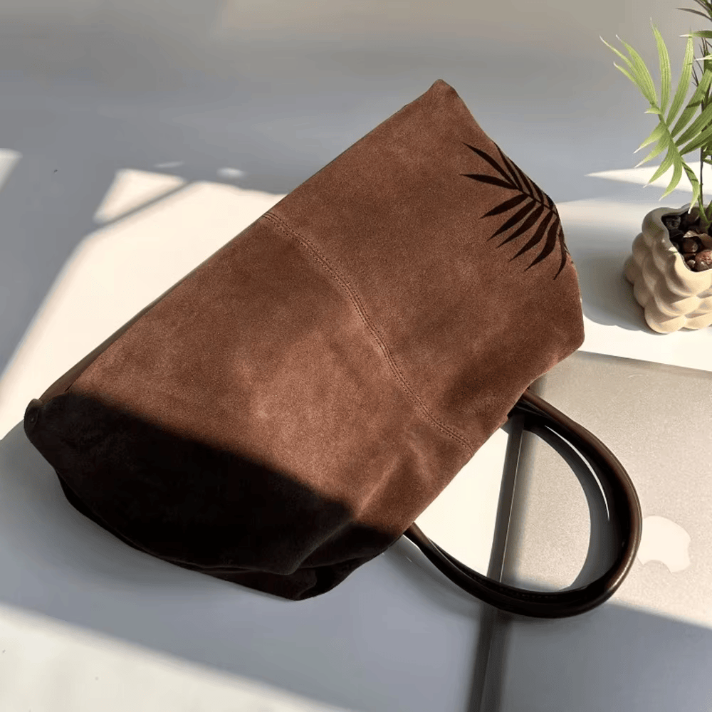 sac cabas en daim marron chic