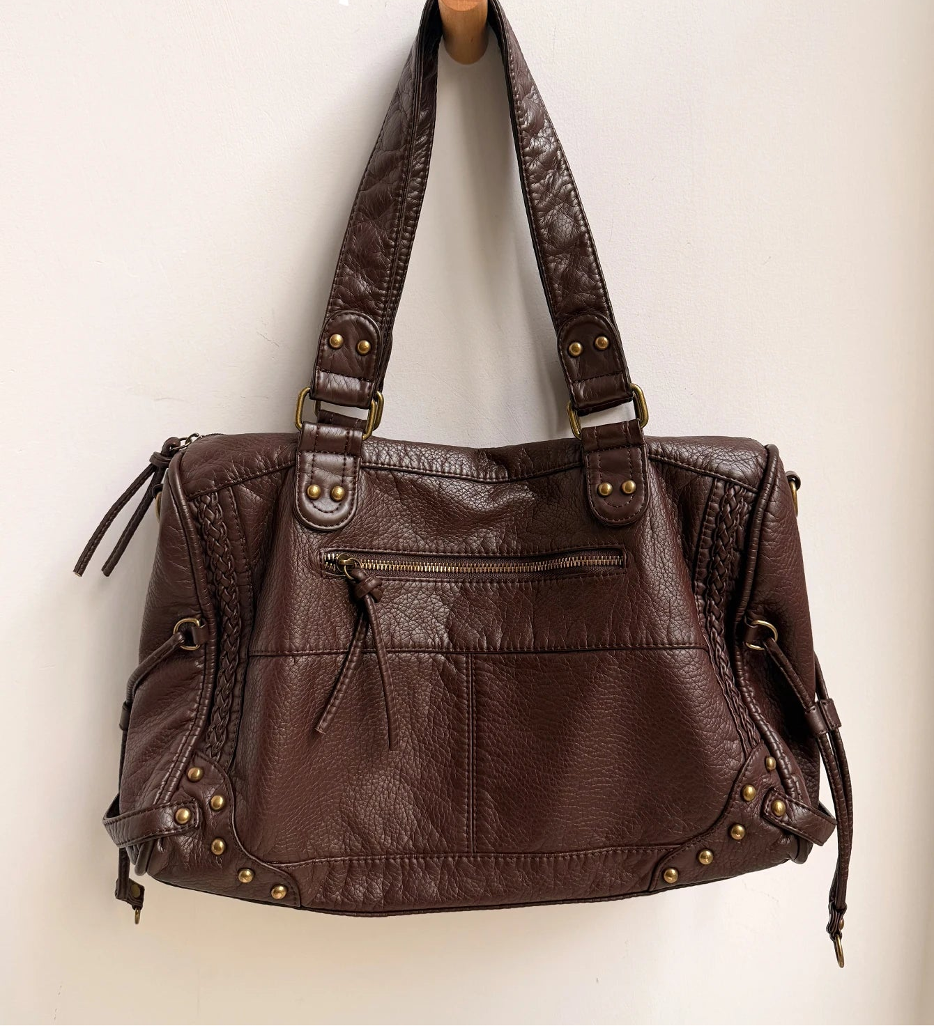 sac de cours cuir marron