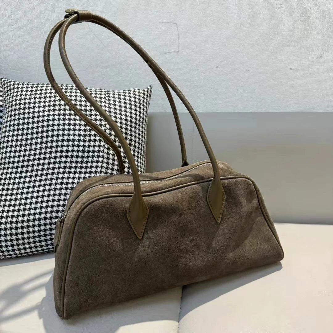 sac de luxe en daim gris