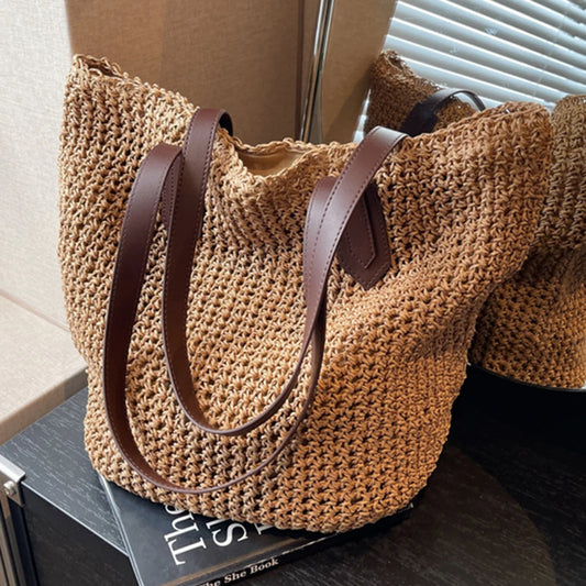 sac de plage en paille avec fermeture eclair