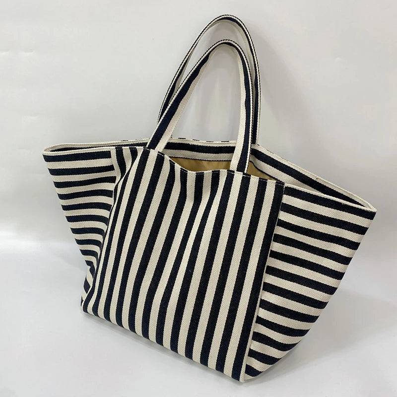 sac de plage familiale raye