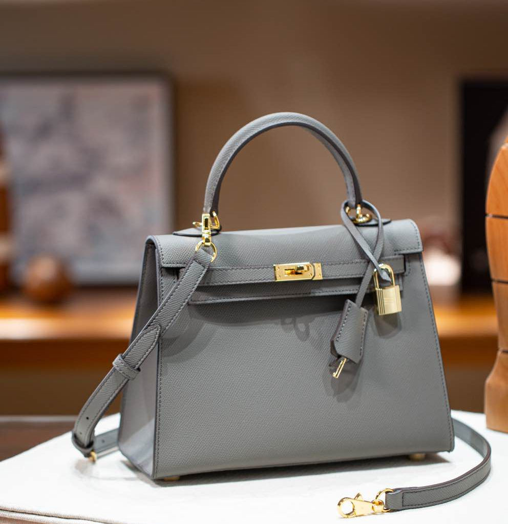 sac en cuir femme gris