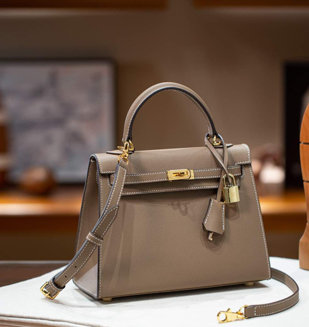 sac en cuir femme taupe