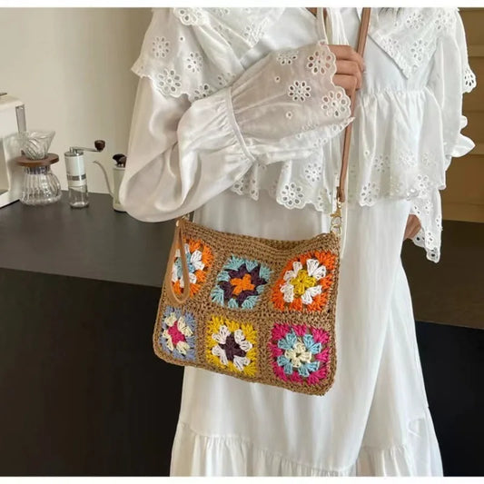 sac en paille brode