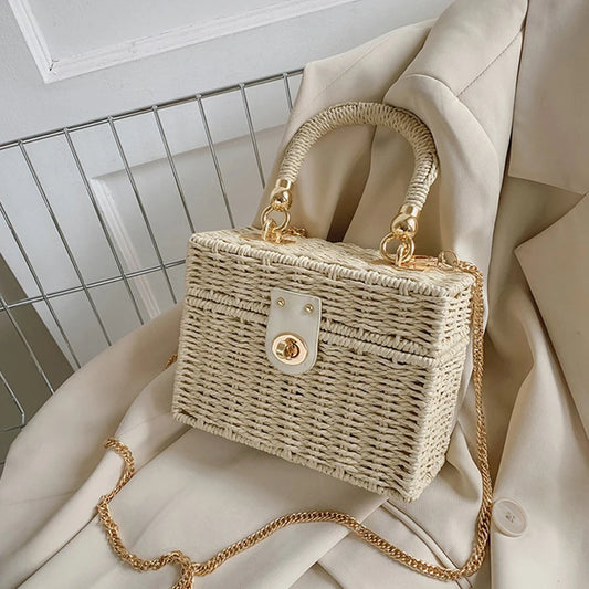 sac en paille carre