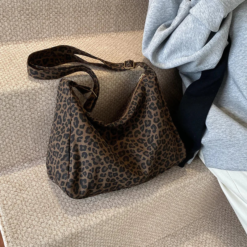 sac leopard en toile