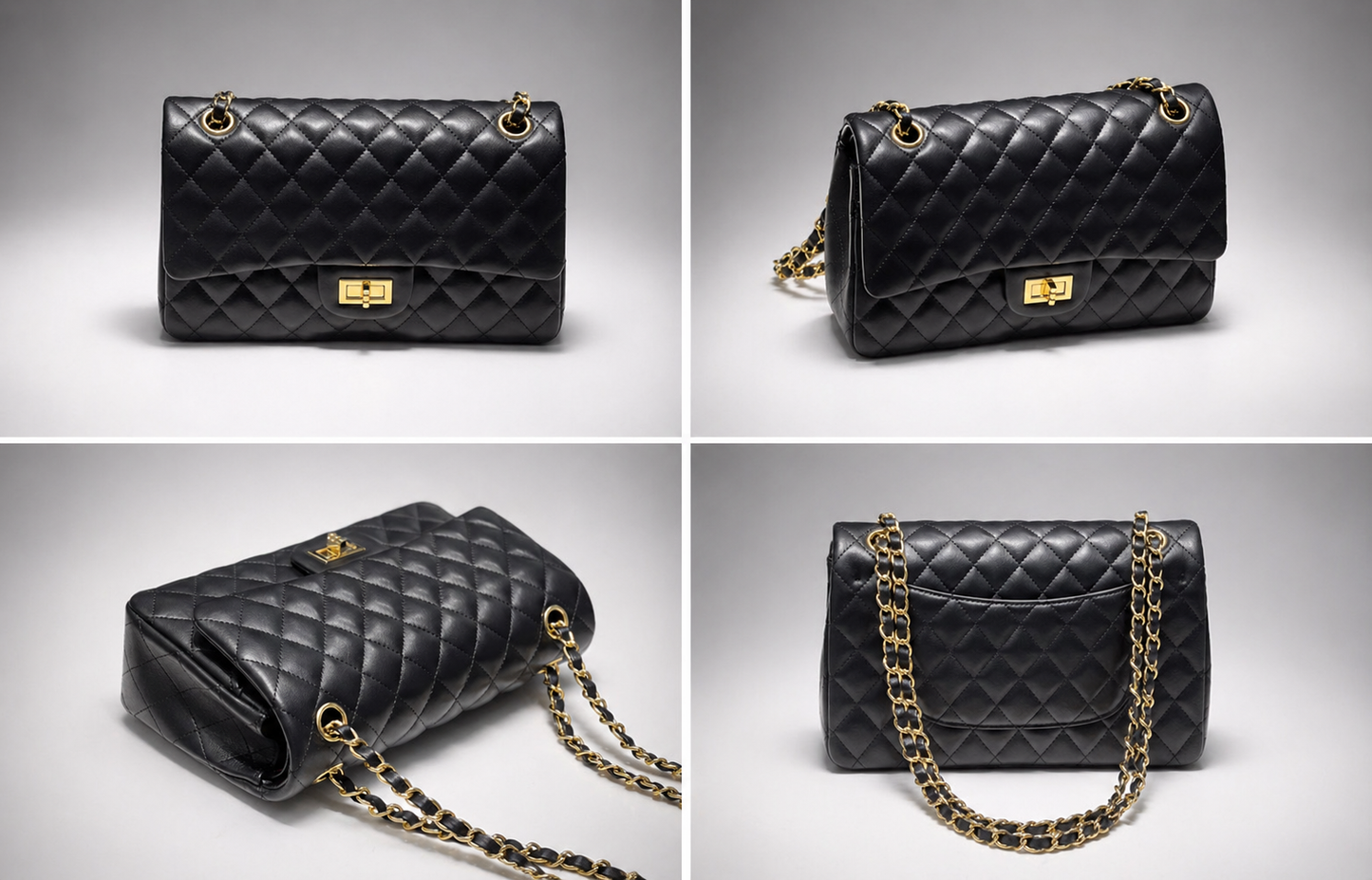 Sac Bandoulière Femme Moderne Cuir noir matelasse