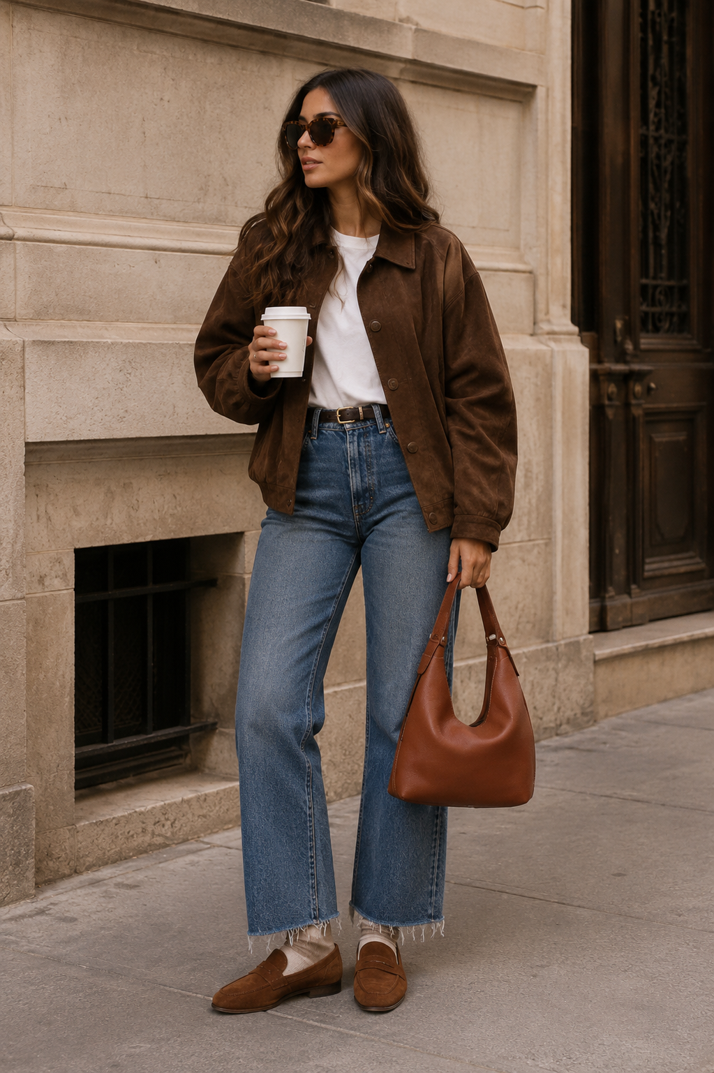 sac porte epaule marron