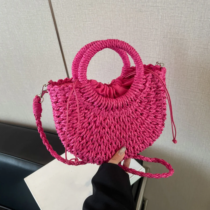 sac osier bandouliere rose 