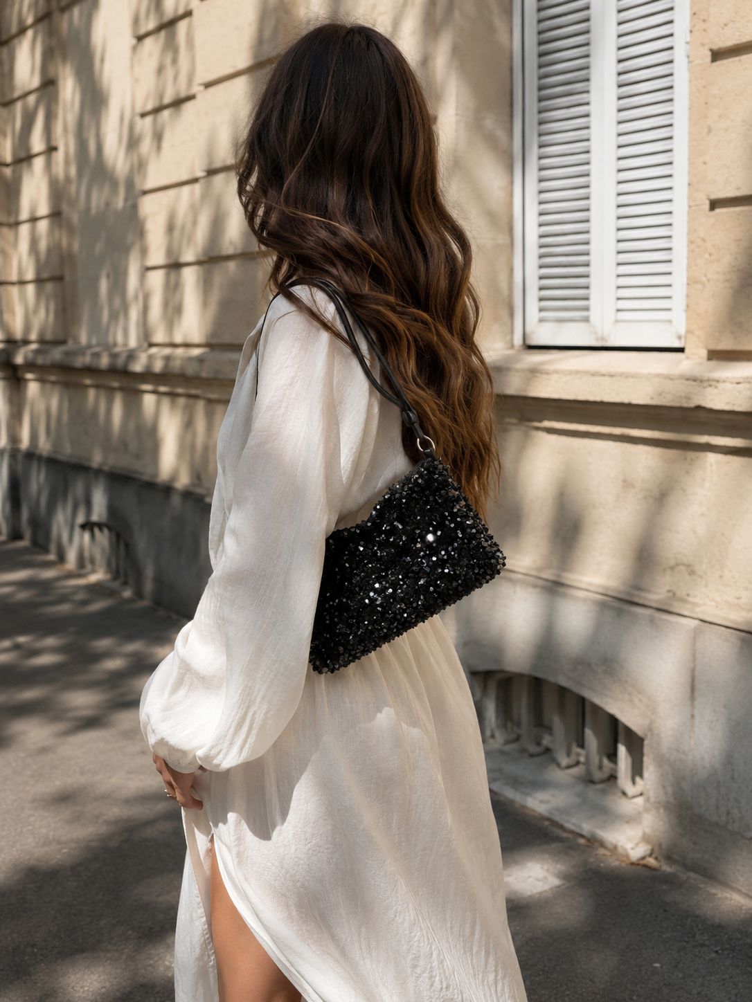 Sac a Main Noir Pailleté - Brune