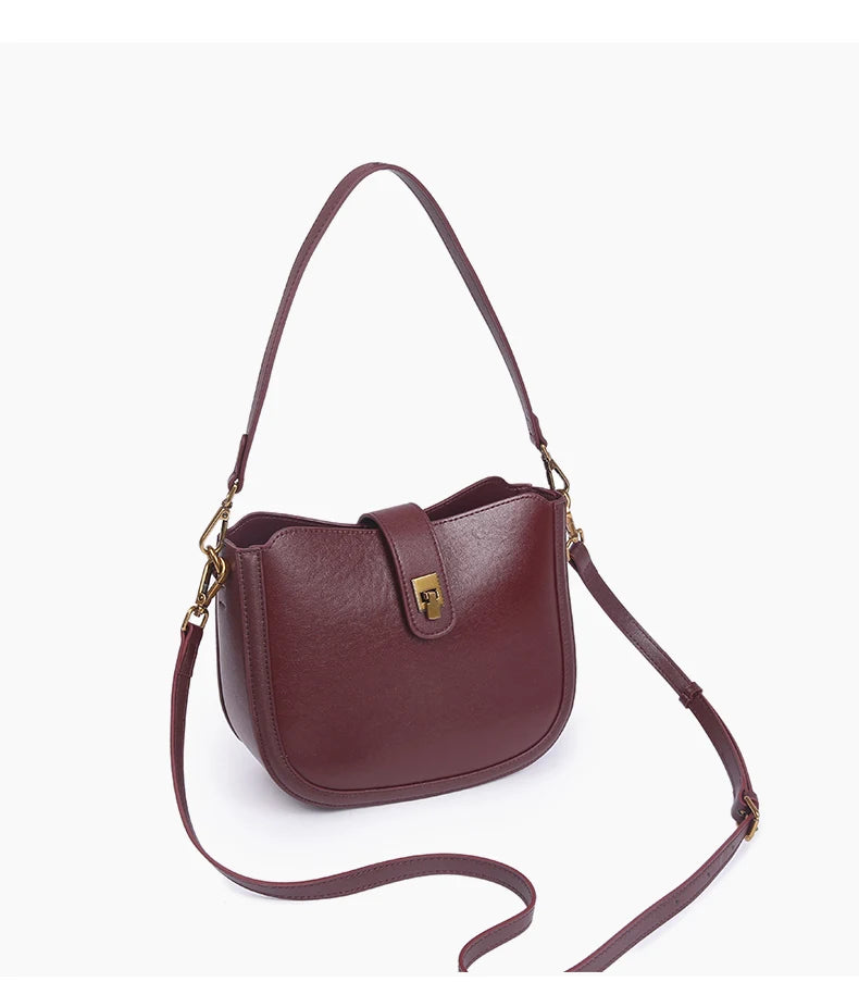sac porte epaule cuir bordeau